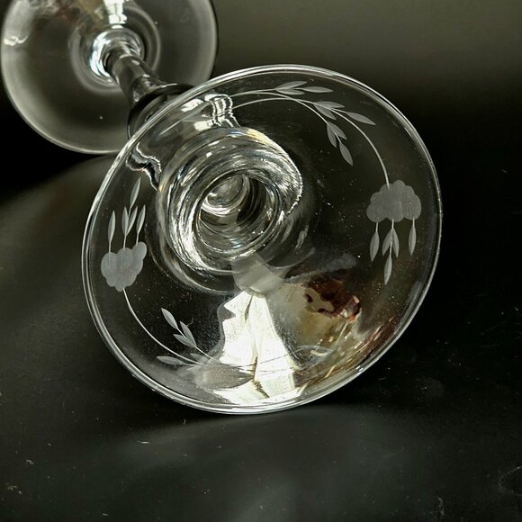 Princess House Heritage Taper Candleholder 7" vtg romantic crystal etched floral - Picture 4 of 7